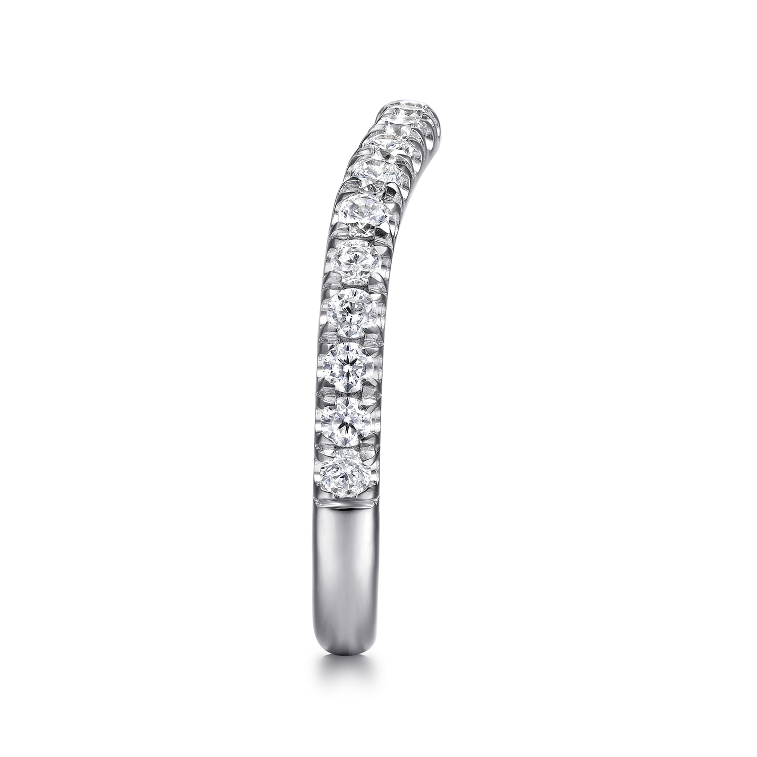 14K White Gold Diamond Matching Wedding Band - 0.5 ct - Shot 5