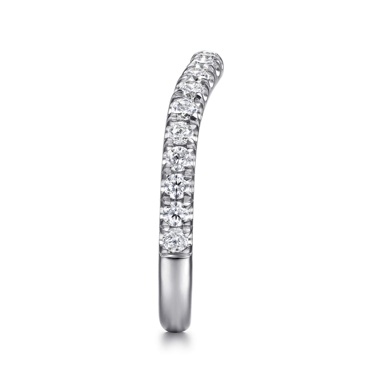 14K White Gold Diamond Matching Wedding Band - 0.5 ct - Shot 5