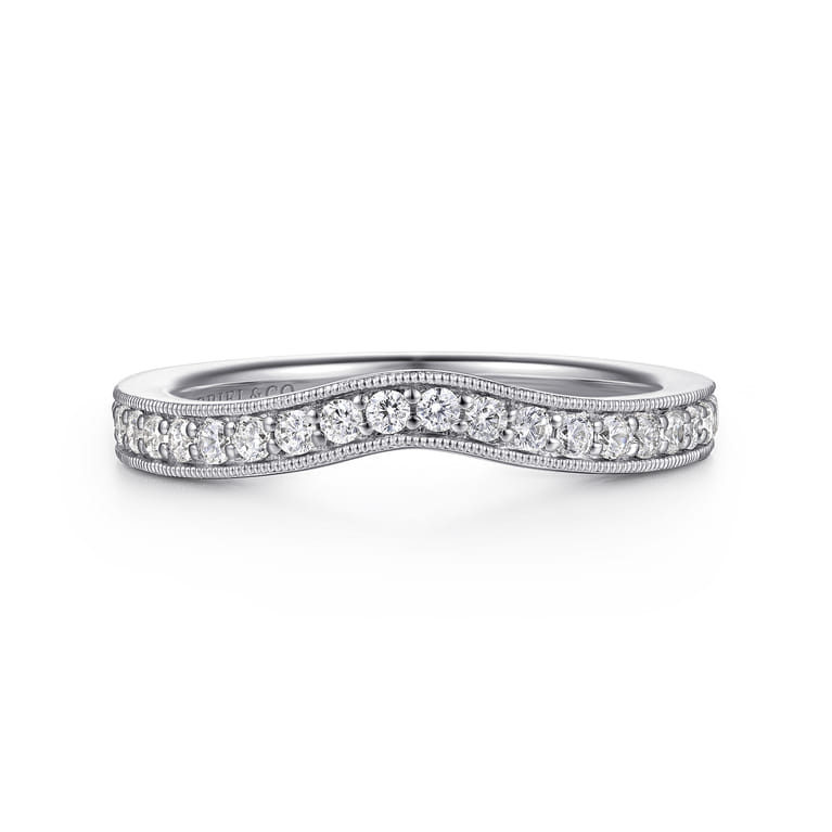 14K White Gold Diamond Matching Wedding Band - 0.3 ct - Shot 1