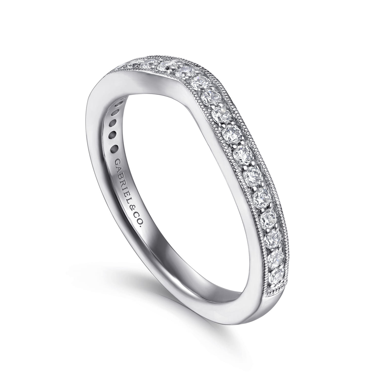 14K White Gold Diamond Matching Wedding Band - 0.3 ct - Shot 3