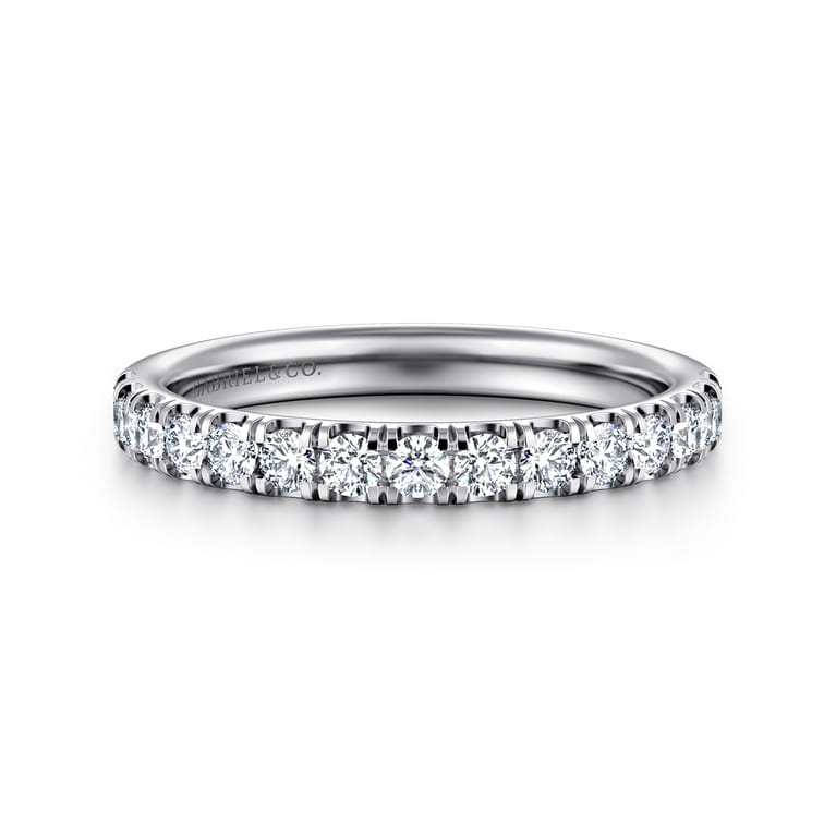 14K White Gold Diamond Matching Wedding Band - 0.5 ct - Shot 1