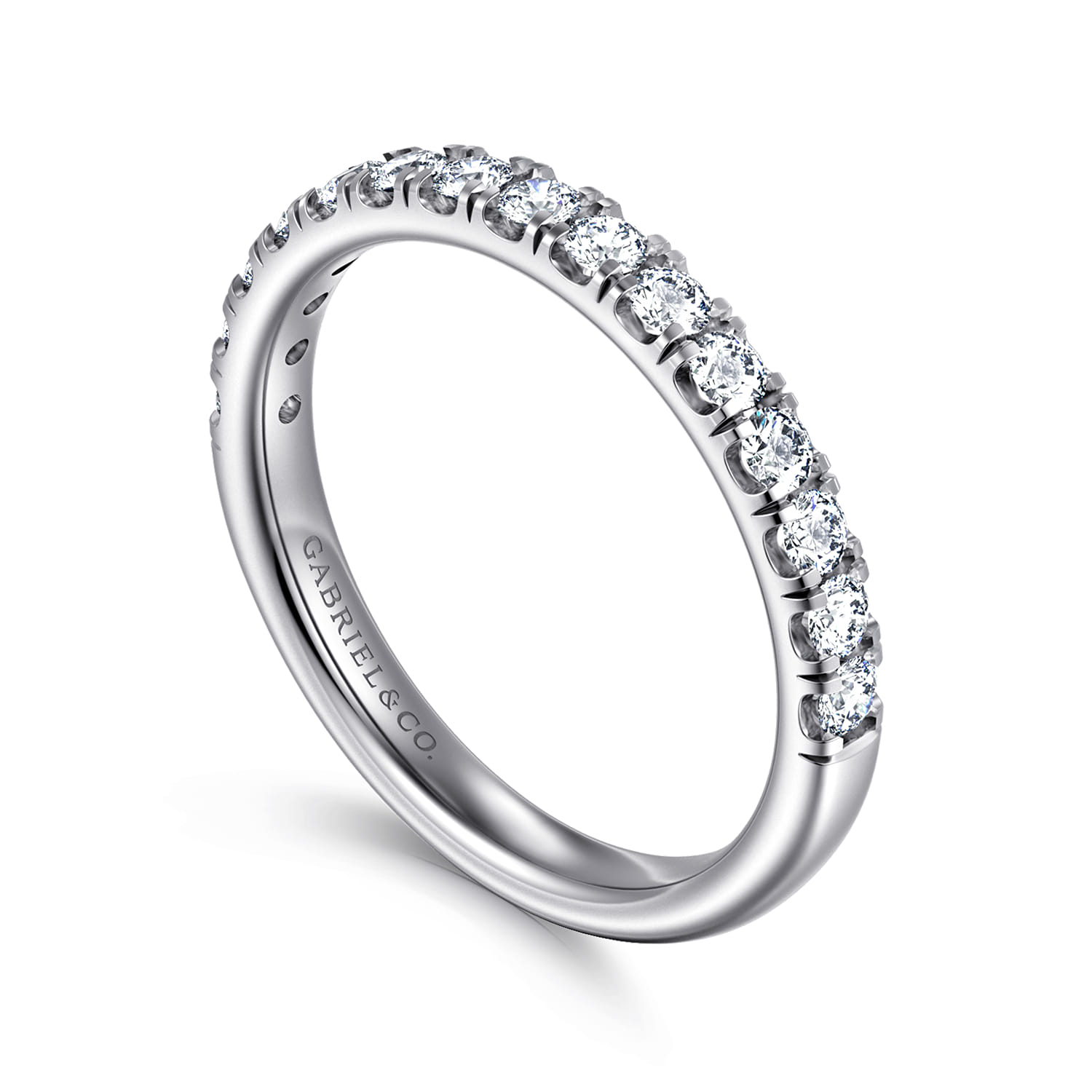 14K White Gold Diamond Matching Wedding Band - 0.5 ct - Shot 3