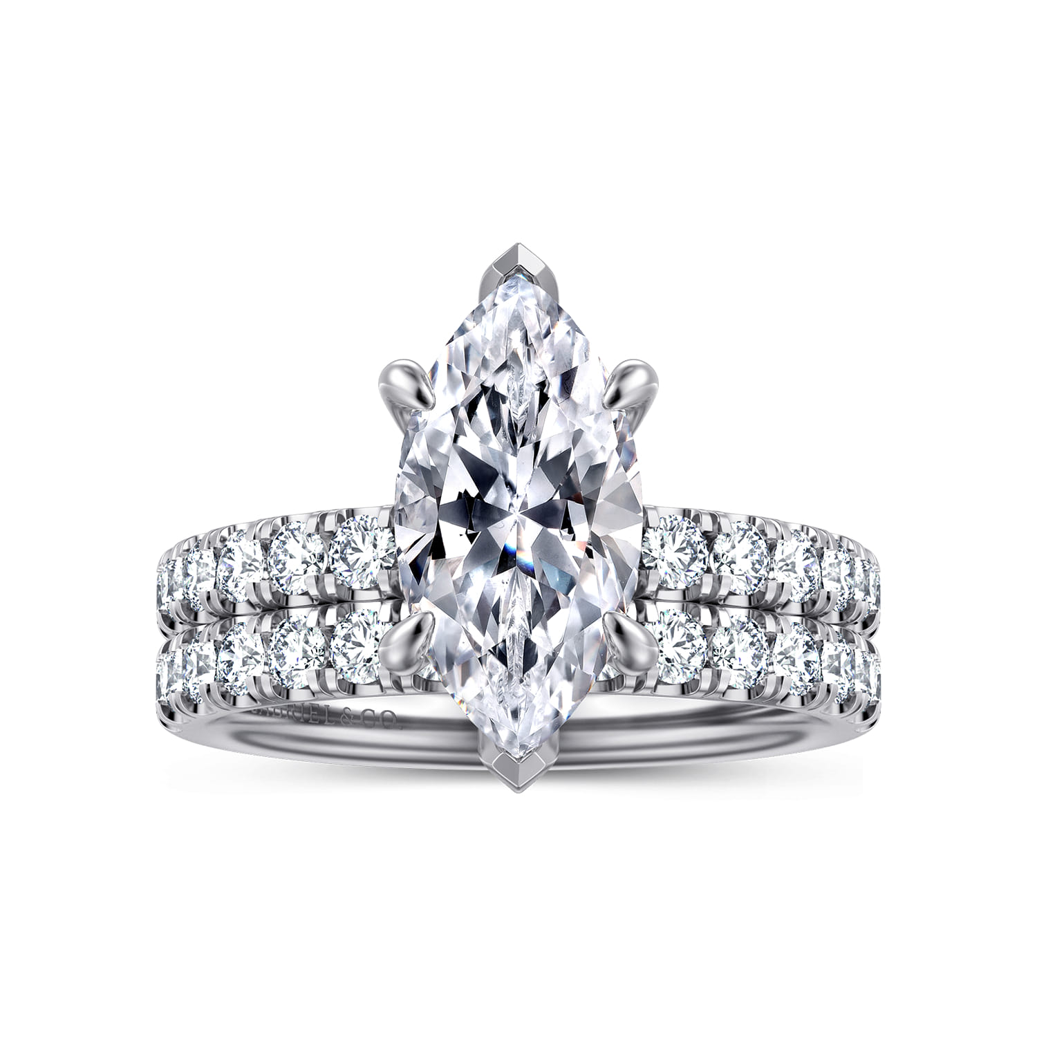 14K White Gold Diamond Matching Wedding Band - 0.5 ct - Shot 4