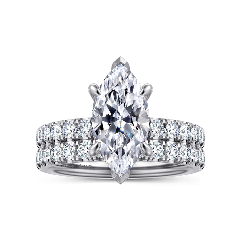 14K White Gold Diamond Matching Wedding Band - 0.5 ct - Shot 4