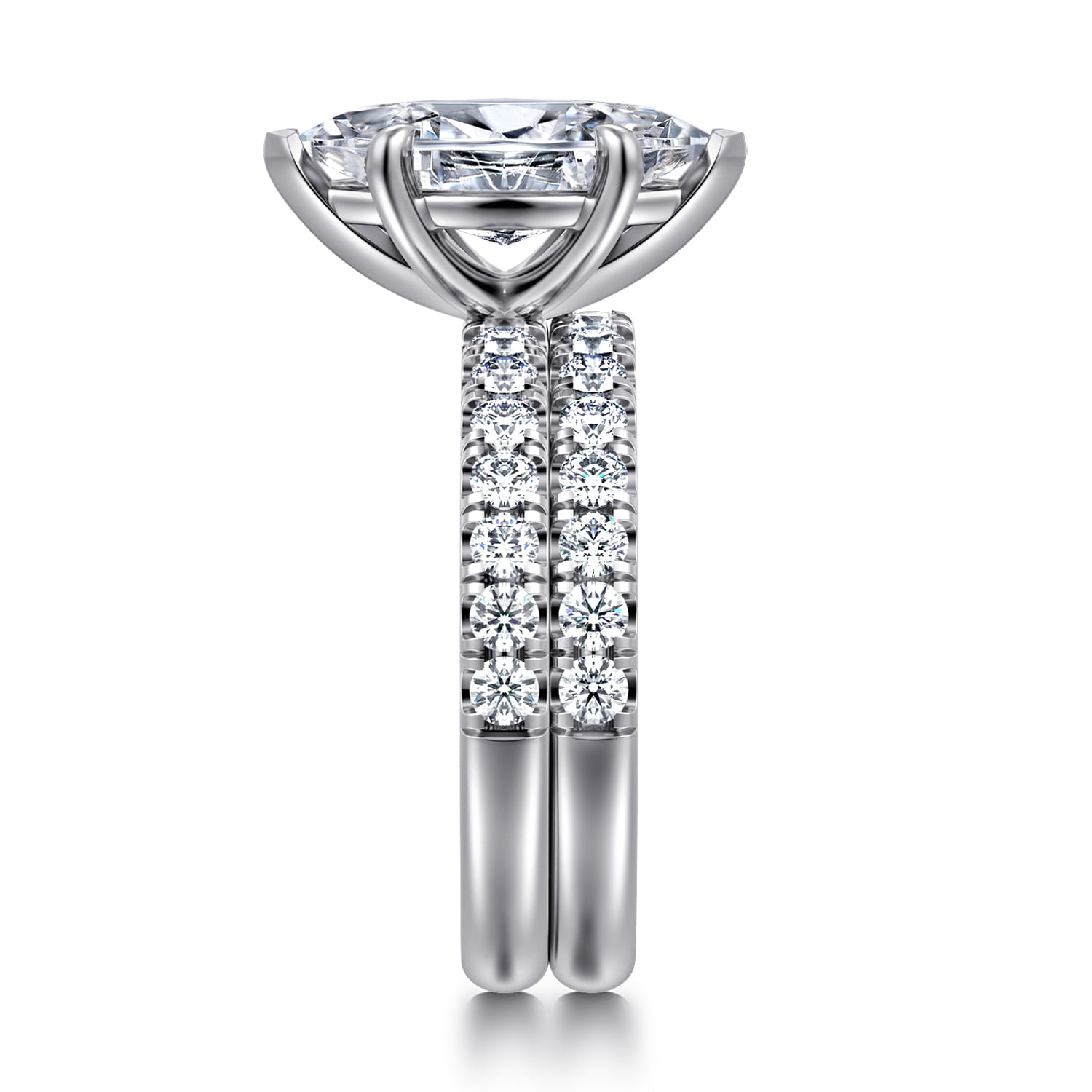 14K White Gold Diamond Matching Wedding Band - 0.5 ct - Shot 5