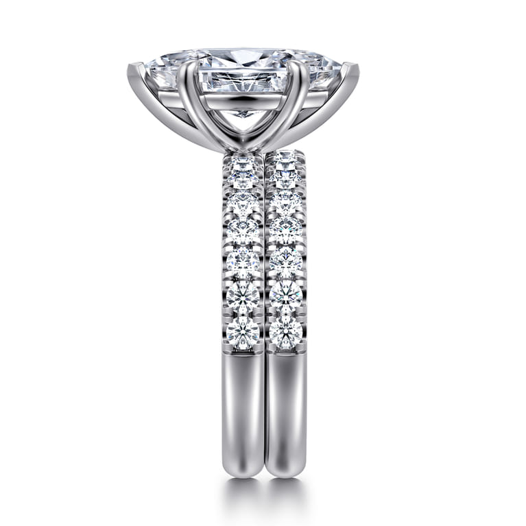 14K White Gold Diamond Matching Wedding Band - 0.5 ct - Shot 5