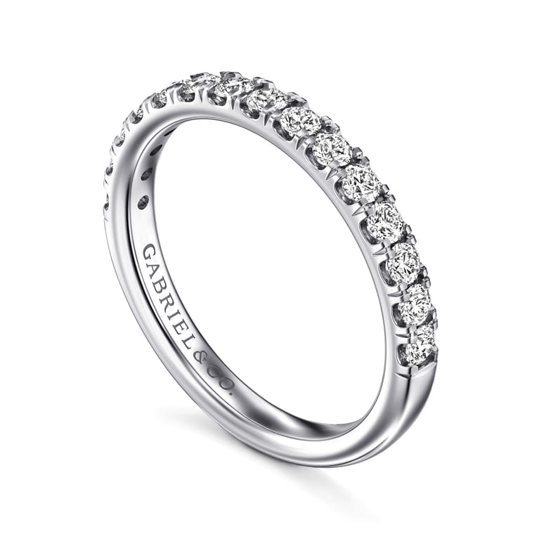 14K White Gold Diamond Matching Wedding Band - 0.5 ct - Shot 3