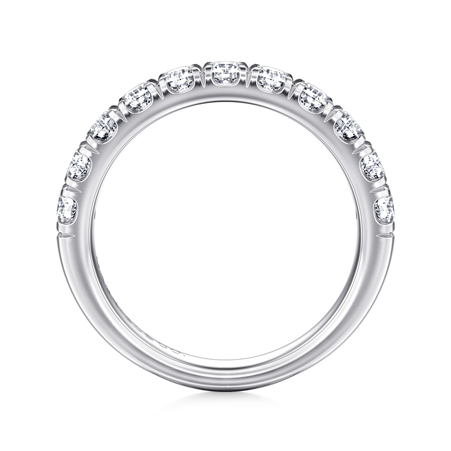 14K White Gold Diamond Matching Wedding Band - 0.9 ct - Shot 2