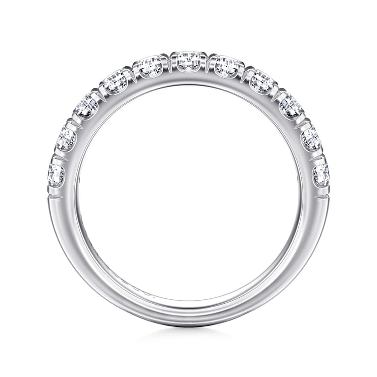 14K White Gold Diamond Matching Wedding Band - 0.9 ct - Shot 2