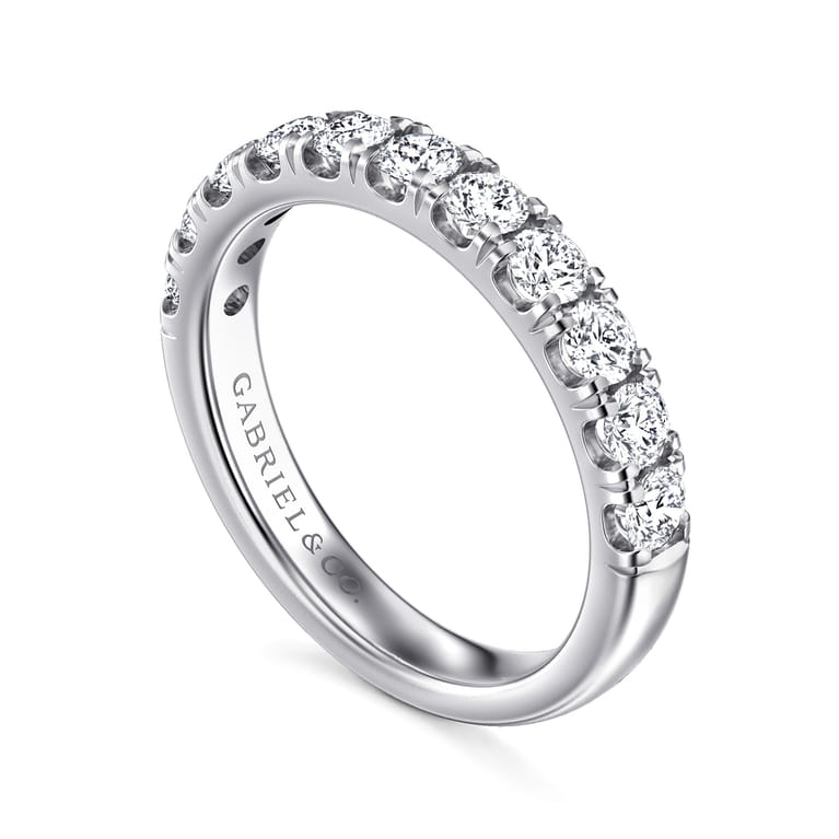 14K White Gold Diamond Matching Wedding Band - 0.9 ct - Shot 3