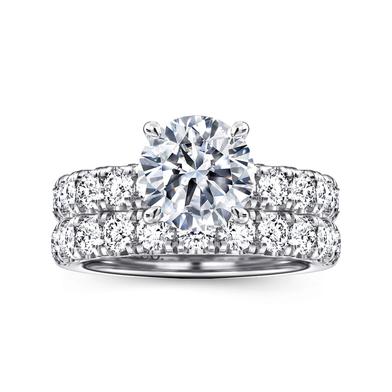 14K White Gold Diamond Matching Wedding Band - 0.9 ct - Shot 4