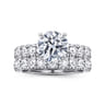 14K White Gold Diamond Matching Wedding Band - 0.9 ct