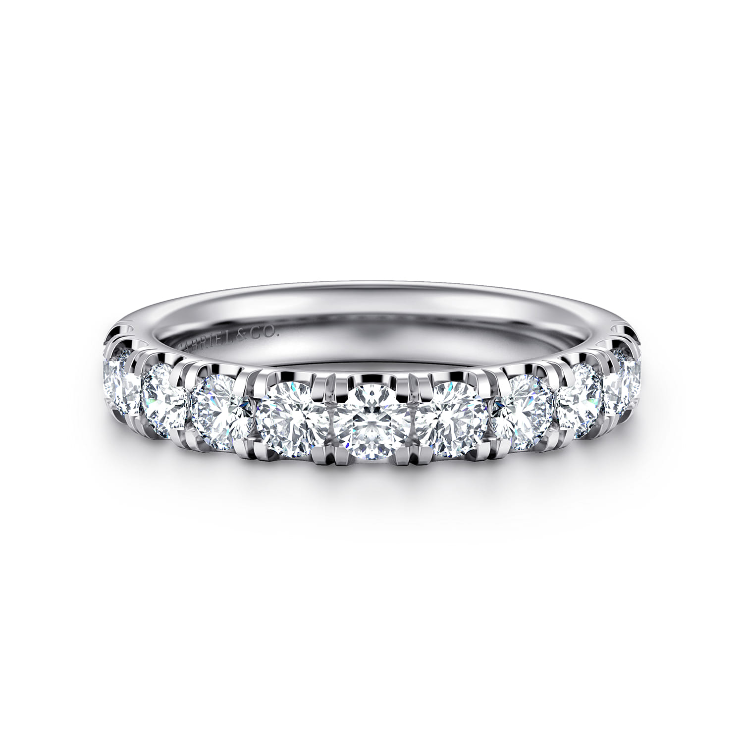 14K White Gold Diamond Matching Wedding Band - 1.1 ct - Shot 1