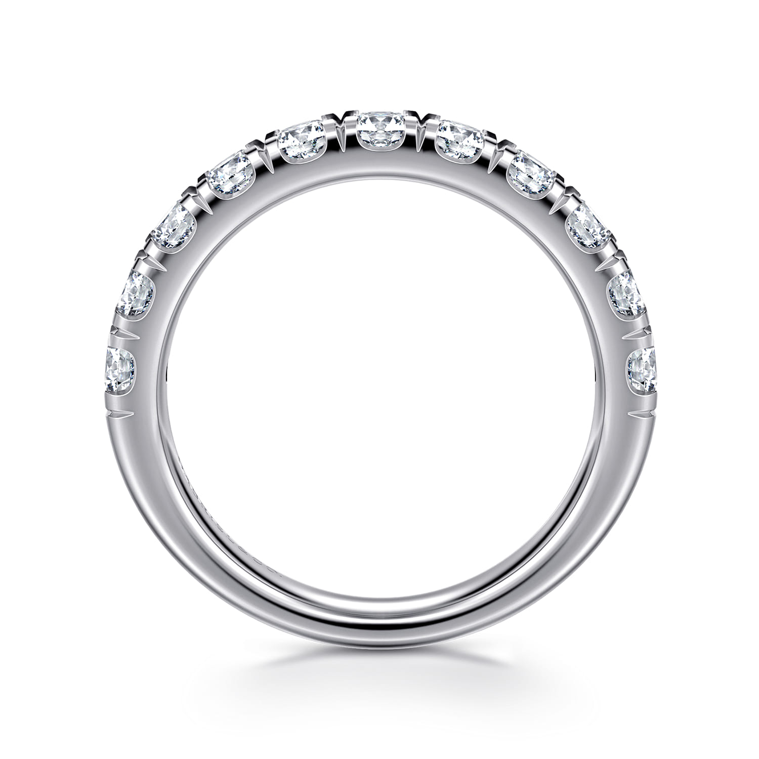 14K White Gold Diamond Matching Wedding Band - 1.1 ct - Shot 2