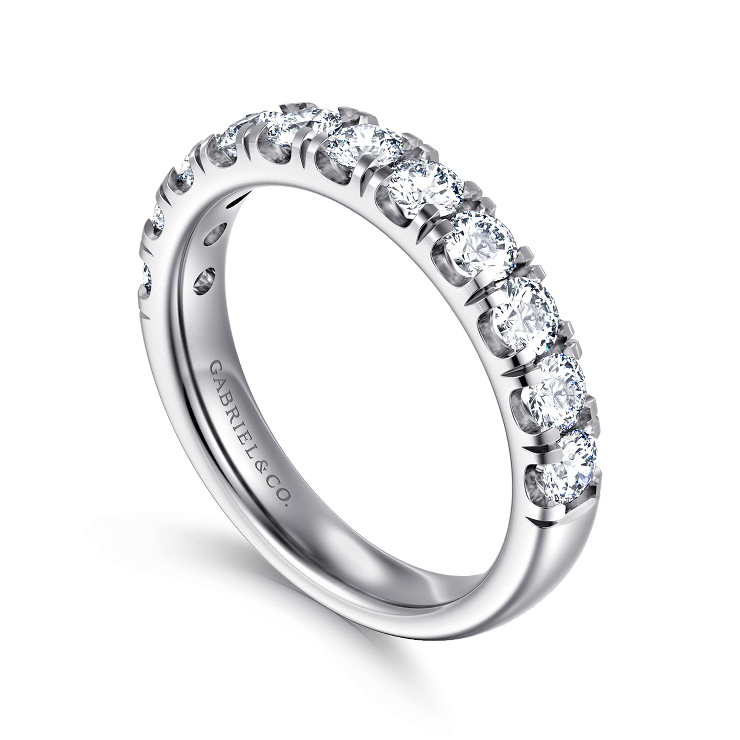 14K White Gold Diamond Matching Wedding Band - 1.1 ct - Shot 3
