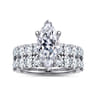 14K White Gold Diamond Matching Wedding Band - 1.1 ct
