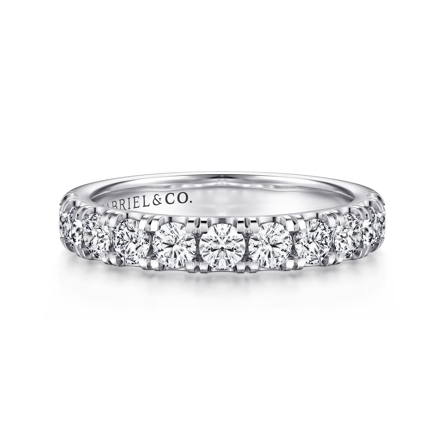 14K White Gold Diamond Matching Wedding Band - 1.1 ct - Shot 1