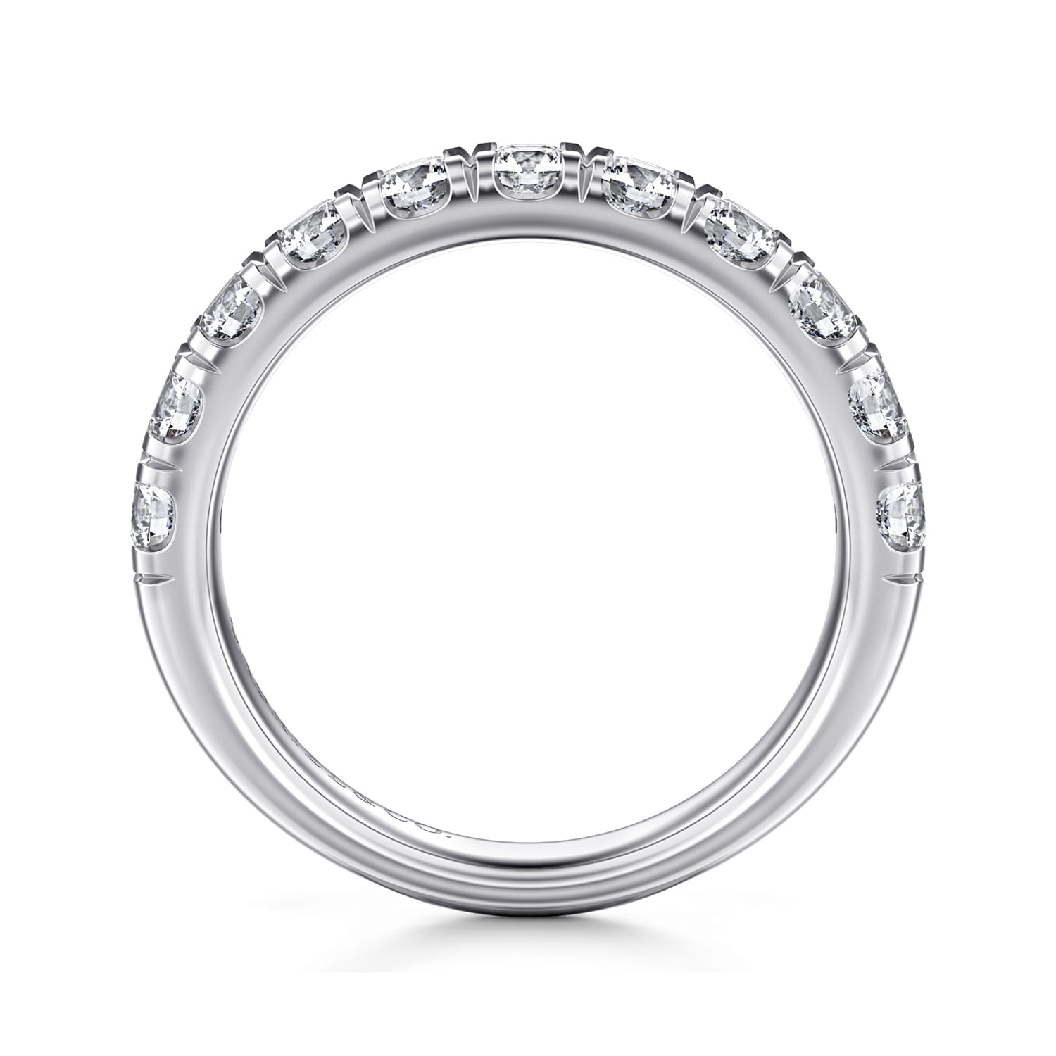 14K White Gold Diamond Matching Wedding Band - 1.1 ct - Shot 2