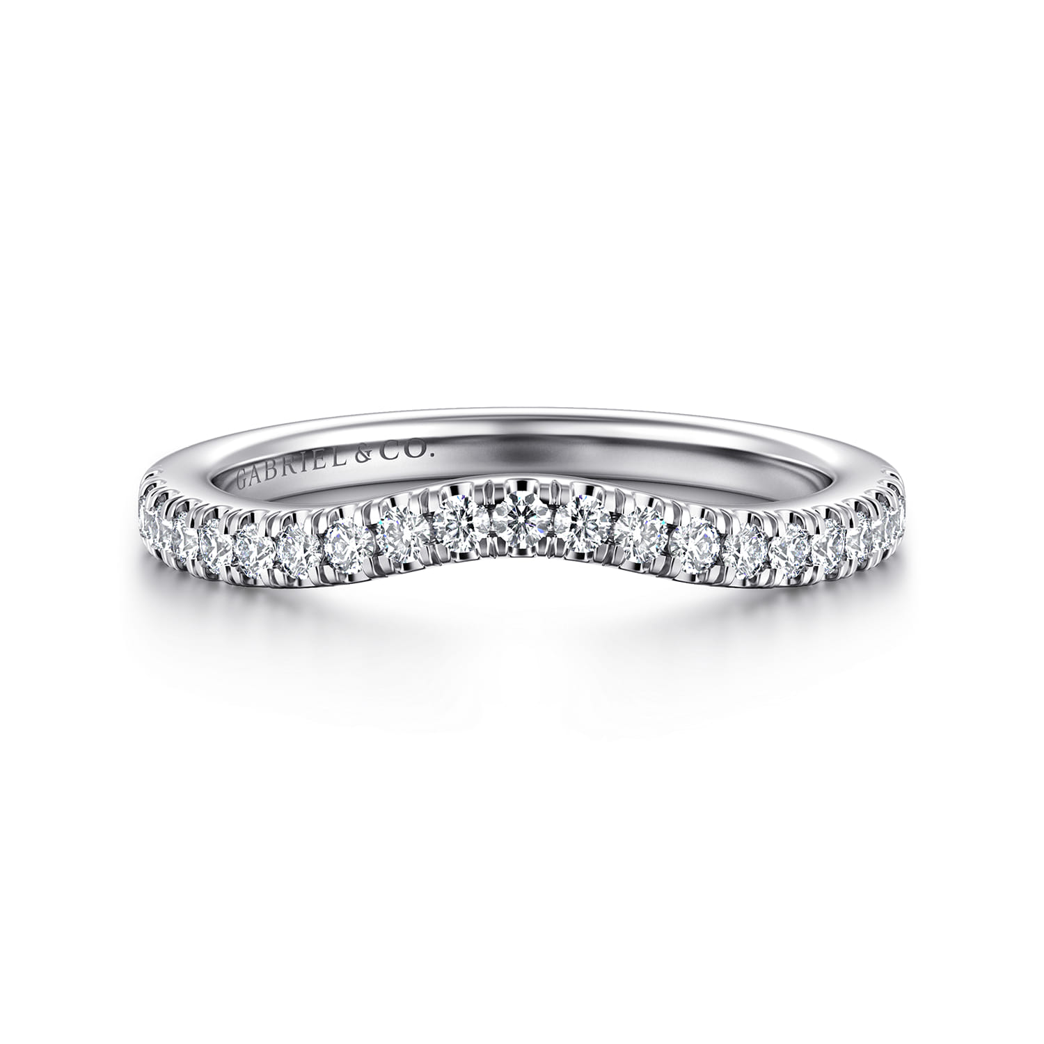 14K White Gold Diamond Matching Wedding Band - 0.25 ct - Shot 1