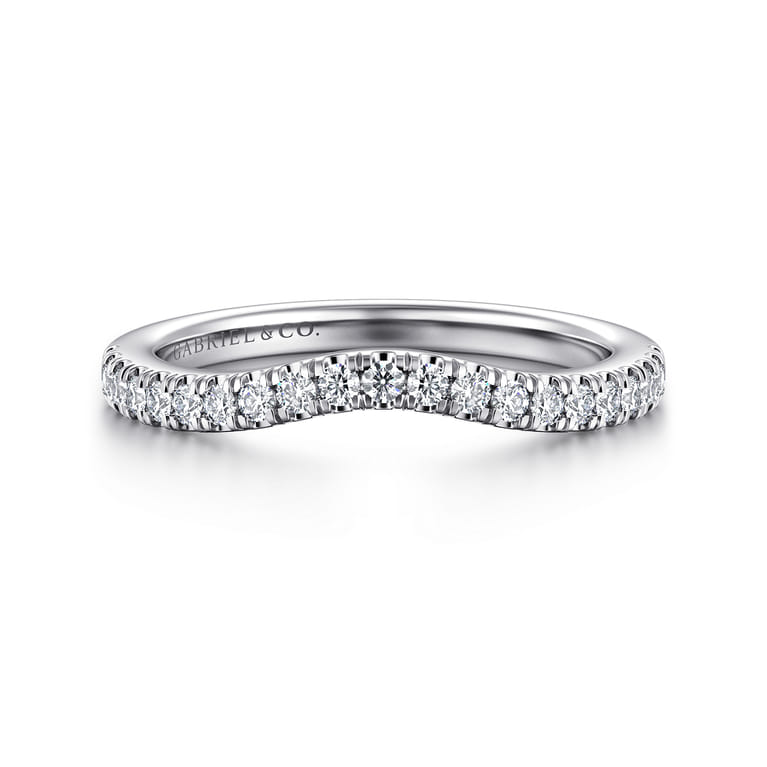 14K White Gold Diamond Matching Wedding Band - 0.25 ct - Shot 1
