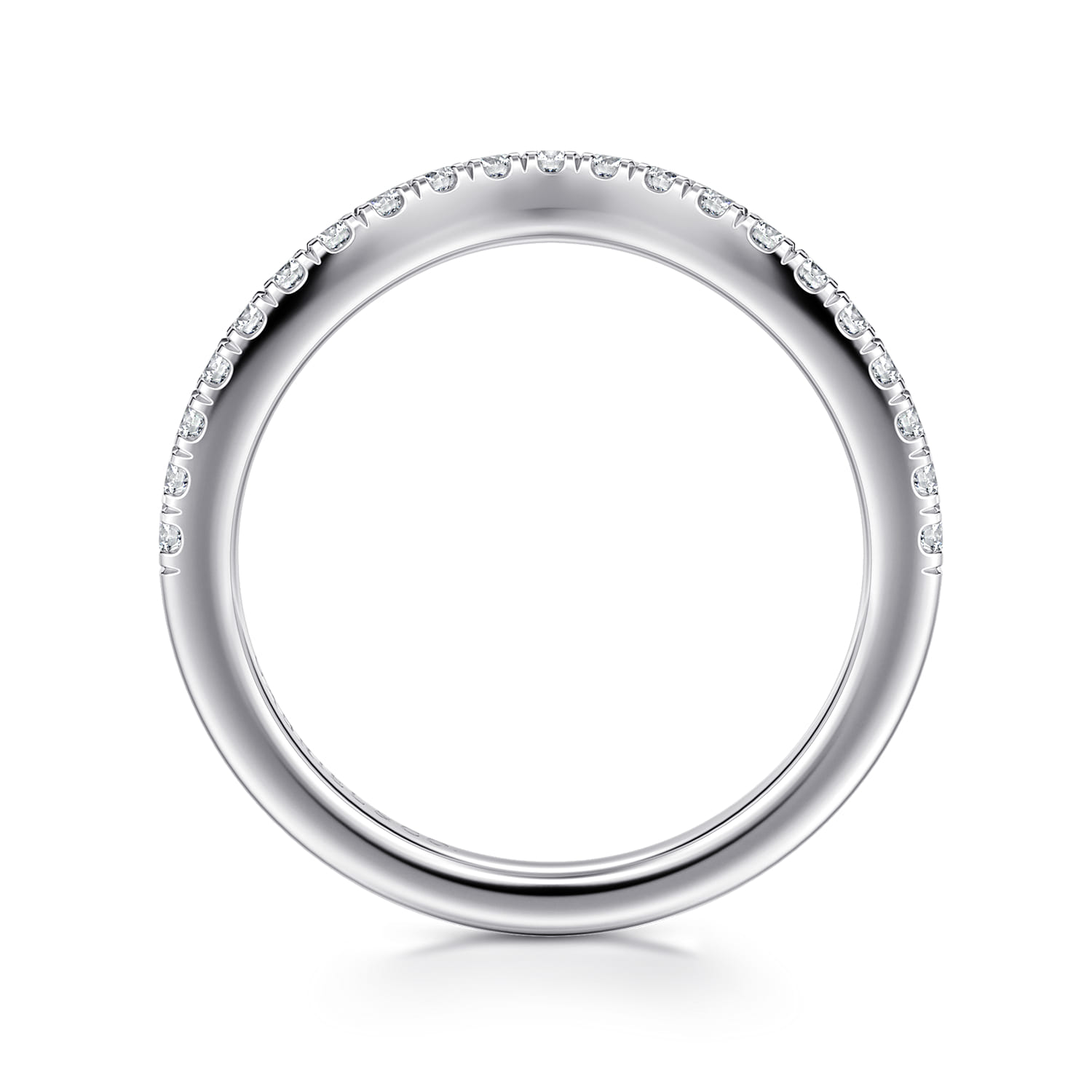 14K White Gold Diamond Matching Wedding Band - 0.25 ct - Shot 2