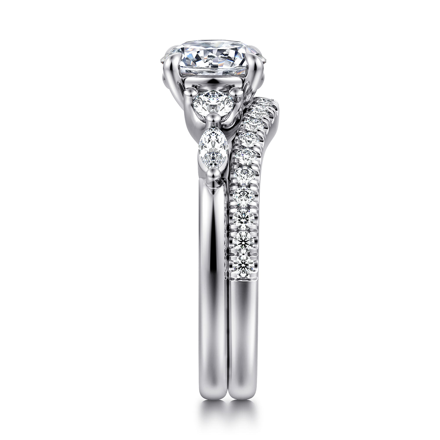 14K White Gold Diamond Matching Wedding Band - 0.25 ct - Shot 5