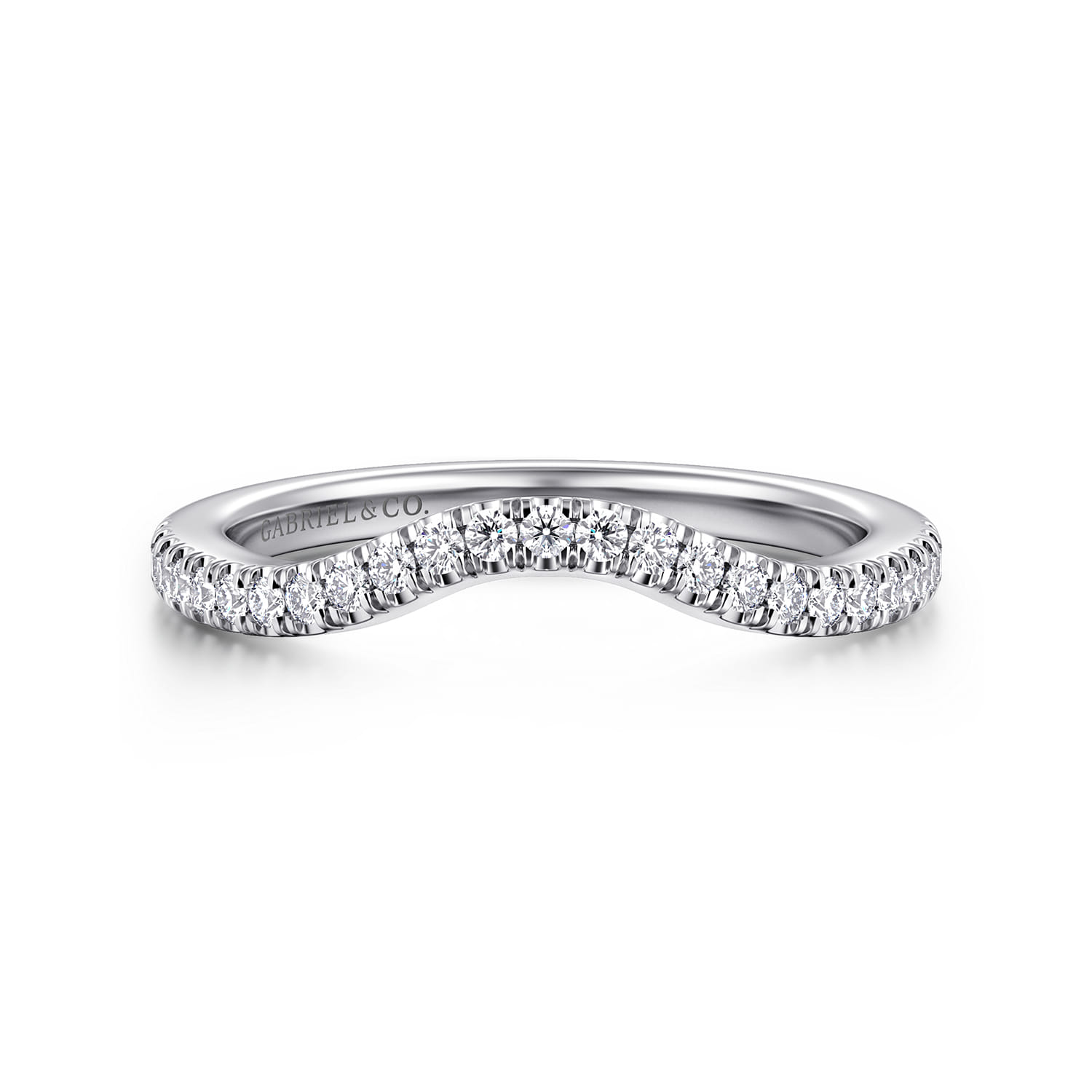 14K White Gold Diamond Matching Wedding Band - 0.19 ct - Shot 1