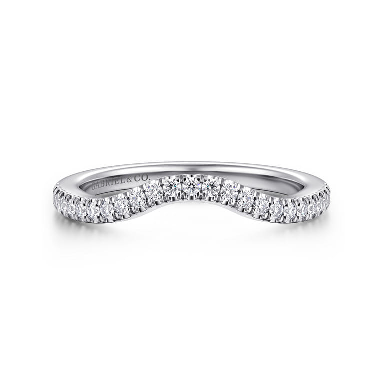 14K White Gold Diamond Matching Wedding Band - 0.19 ct - Shot 1