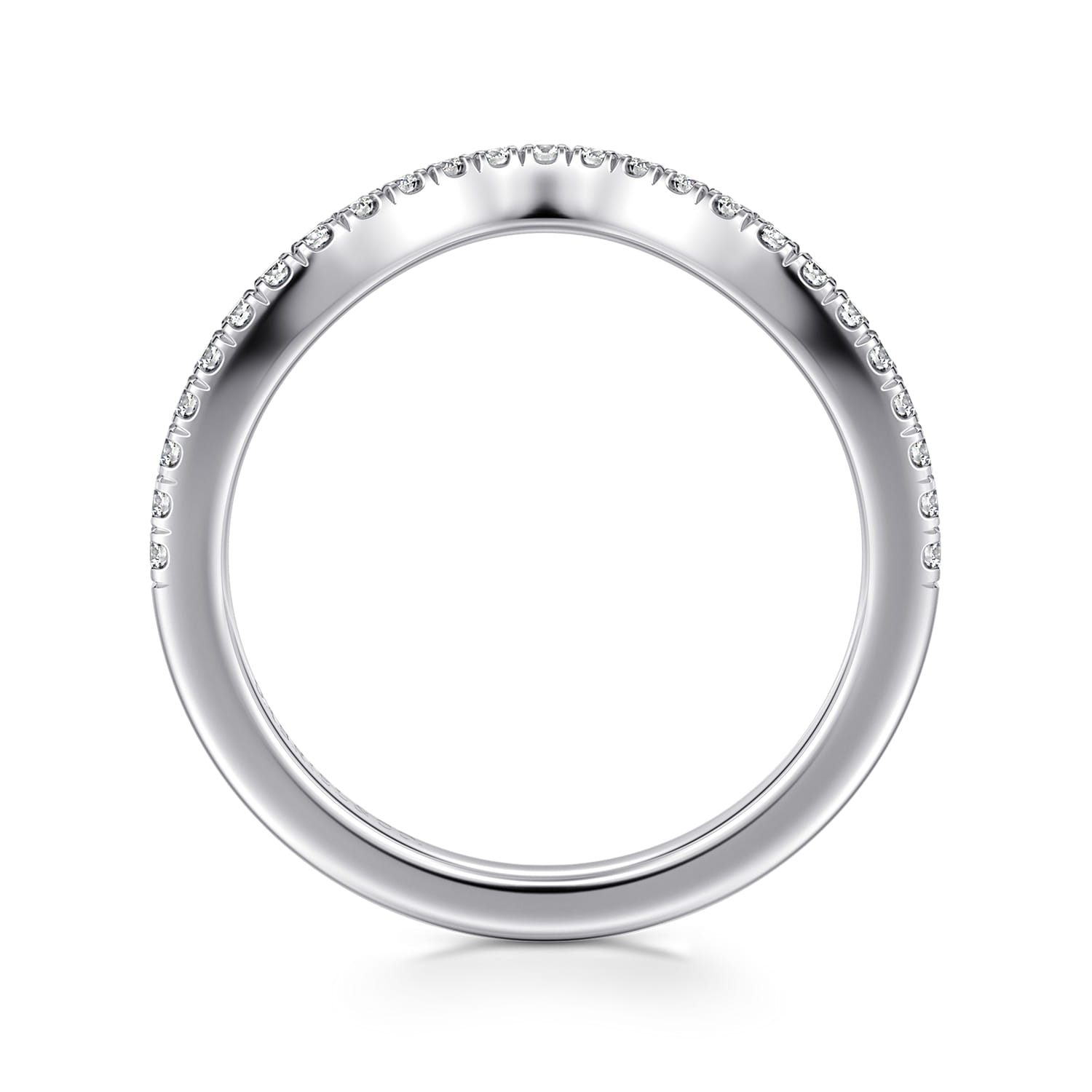 14K White Gold Diamond Matching Wedding Band - 0.19 ct - Shot 2