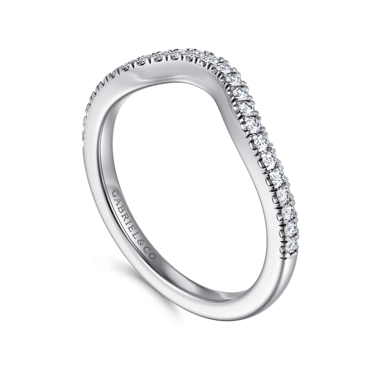 14K White Gold Diamond Matching Wedding Band - 0.19 ct - Shot 3