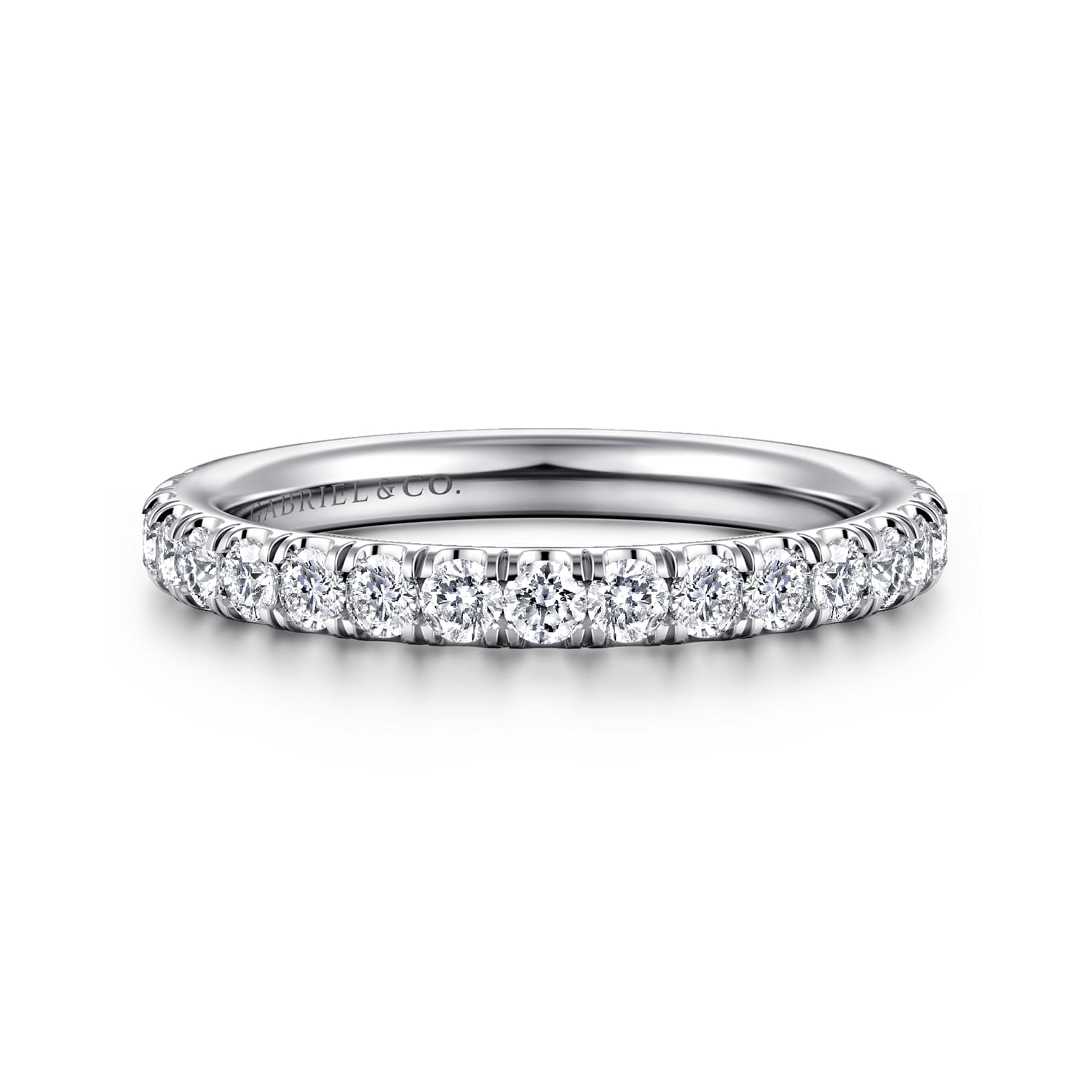 14K White Gold Diamond Matching Wedding Band - 0.6 ct - Shot 1