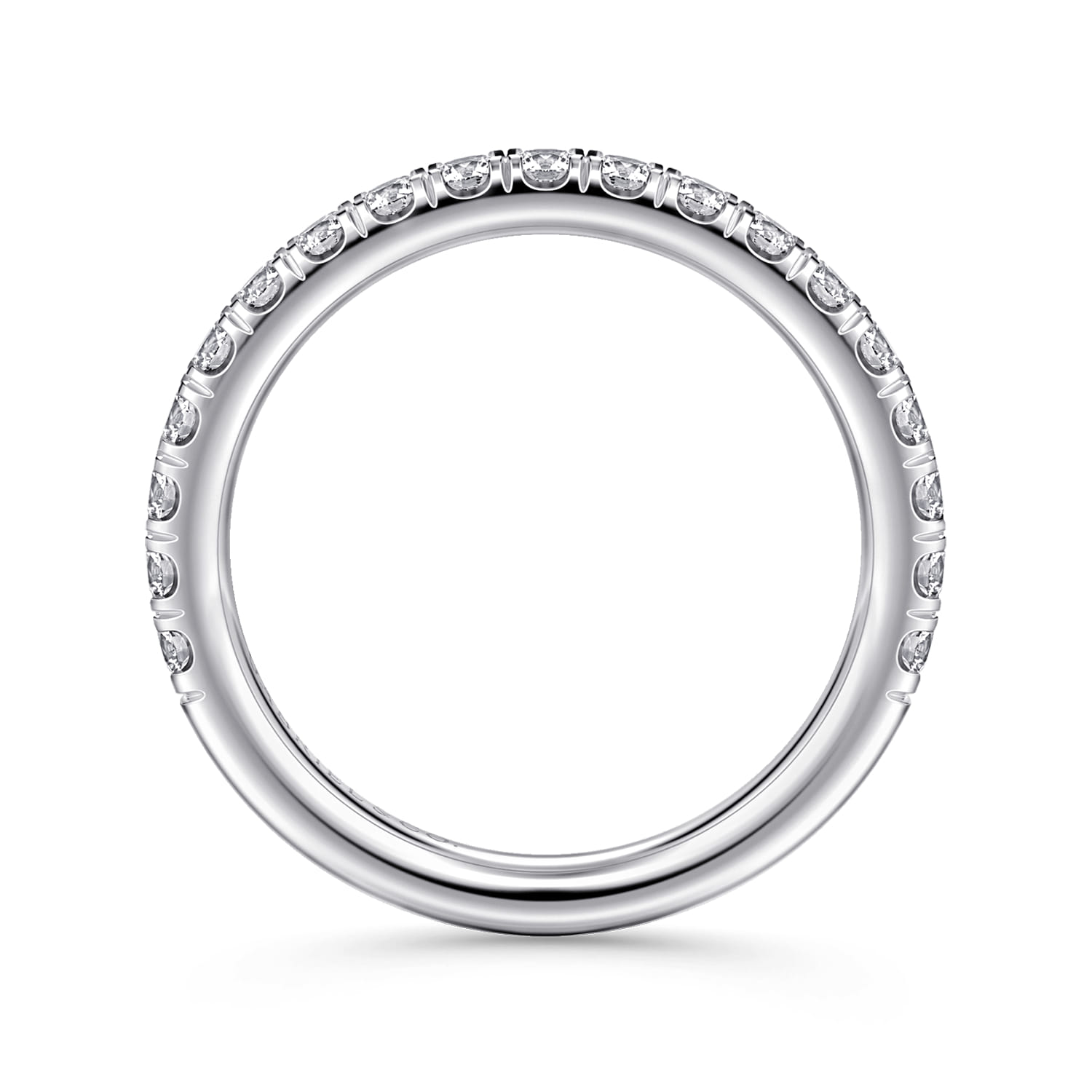 14K White Gold Diamond Matching Wedding Band - 0.6 ct - Shot 2