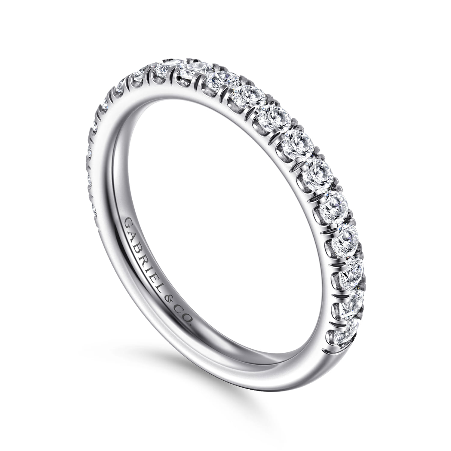 14K White Gold Diamond Matching Wedding Band - 0.6 ct - Shot 3