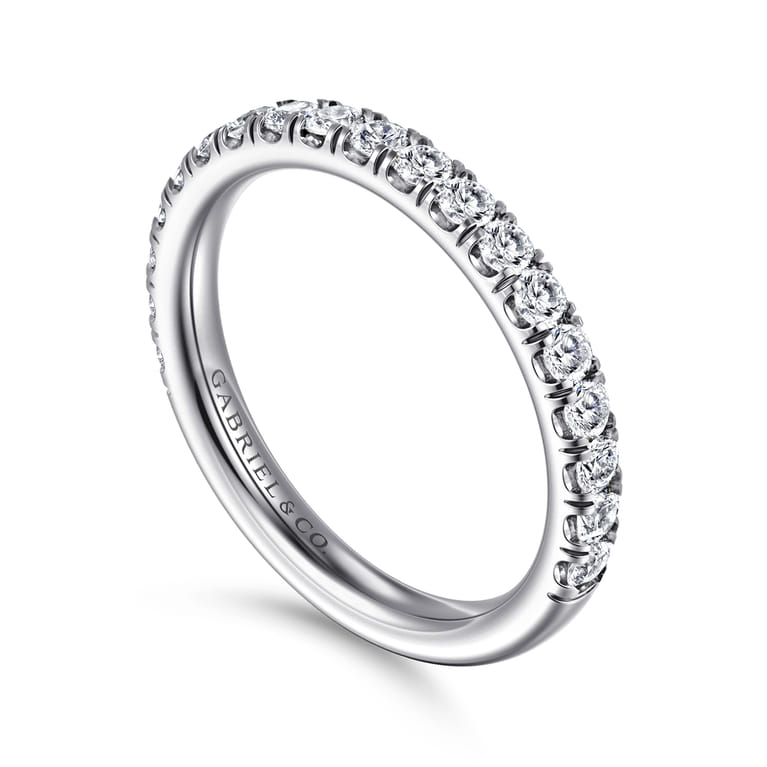 14K White Gold Diamond Matching Wedding Band - 0.6 ct - Shot 3