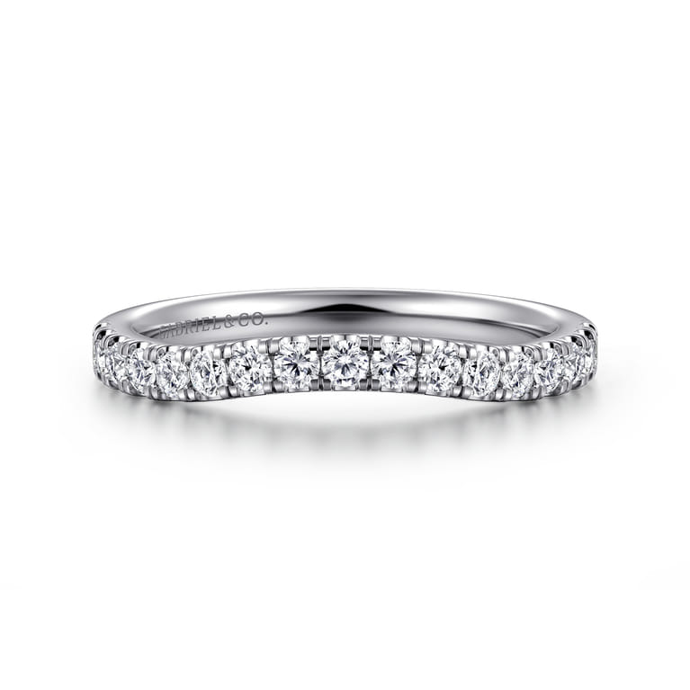 14K White Gold Diamond Matching Wedding Band - 0.35 ct - Shot 1