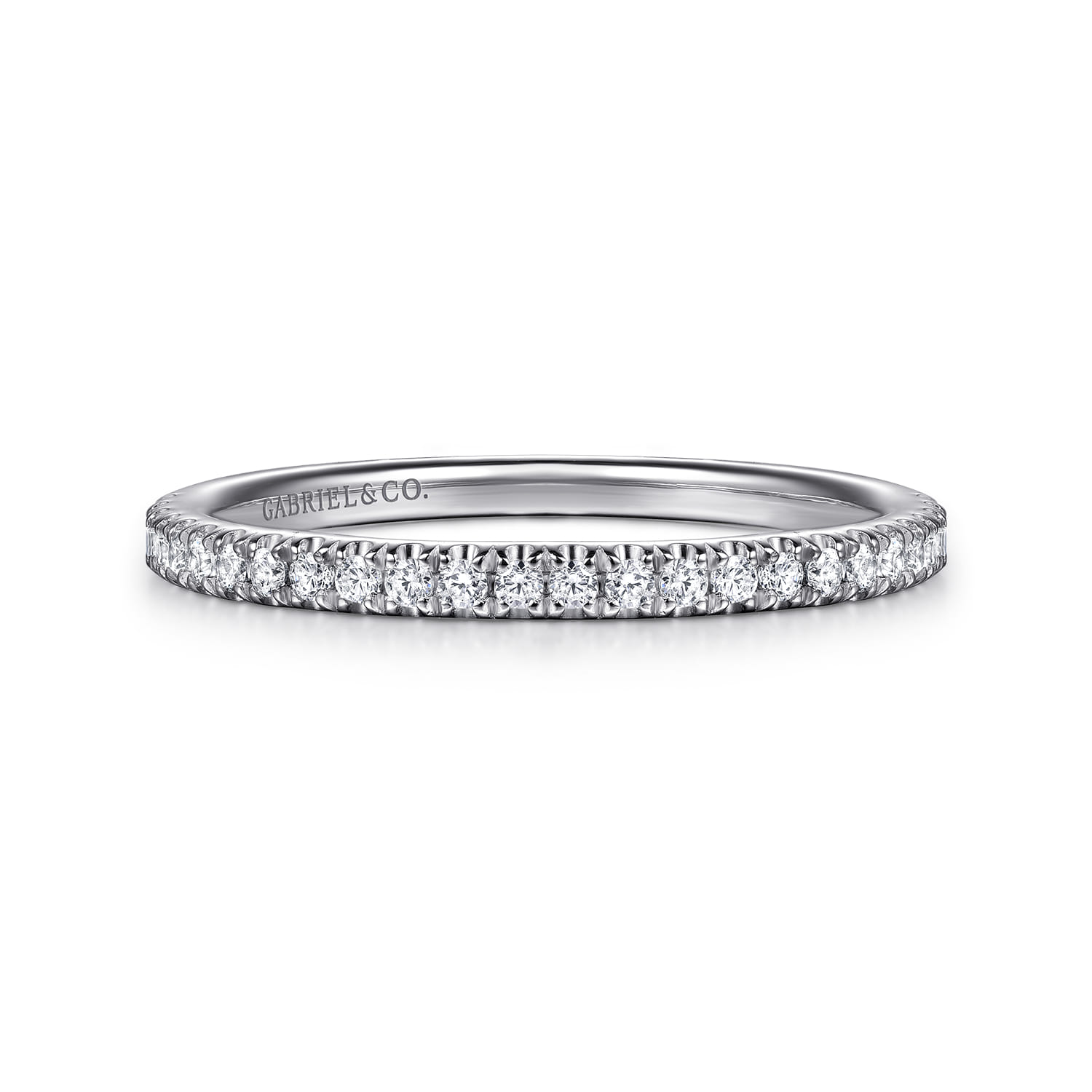 14K White Gold Diamond Matching Wedding Band - 0.2 ct - Shot 1