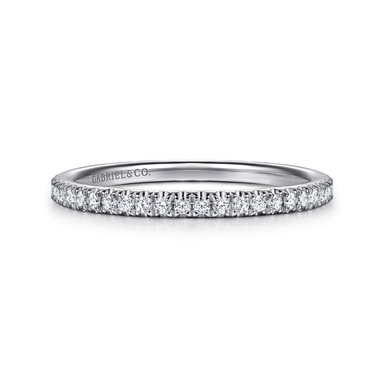 14K White Gold Diamond Matching Wedding Band - 0.2 ct - Shot 1