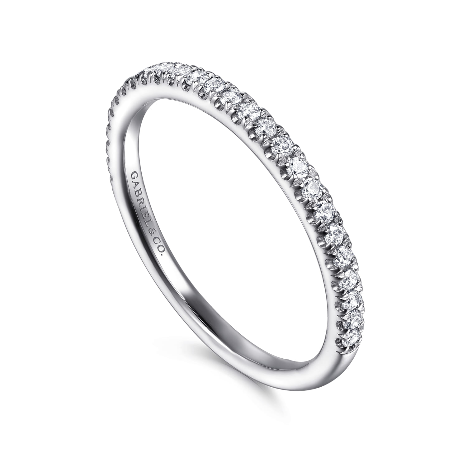 14K White Gold Diamond Matching Wedding Band - 0.2 ct - Shot 3