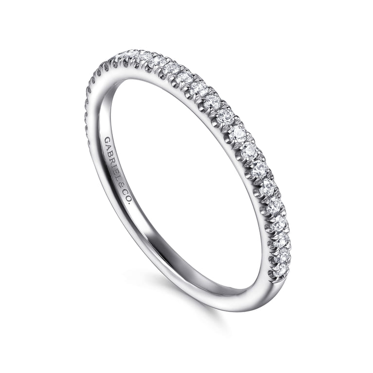 14K White Gold Diamond Matching Wedding Band - 0.2 ct - Shot 3