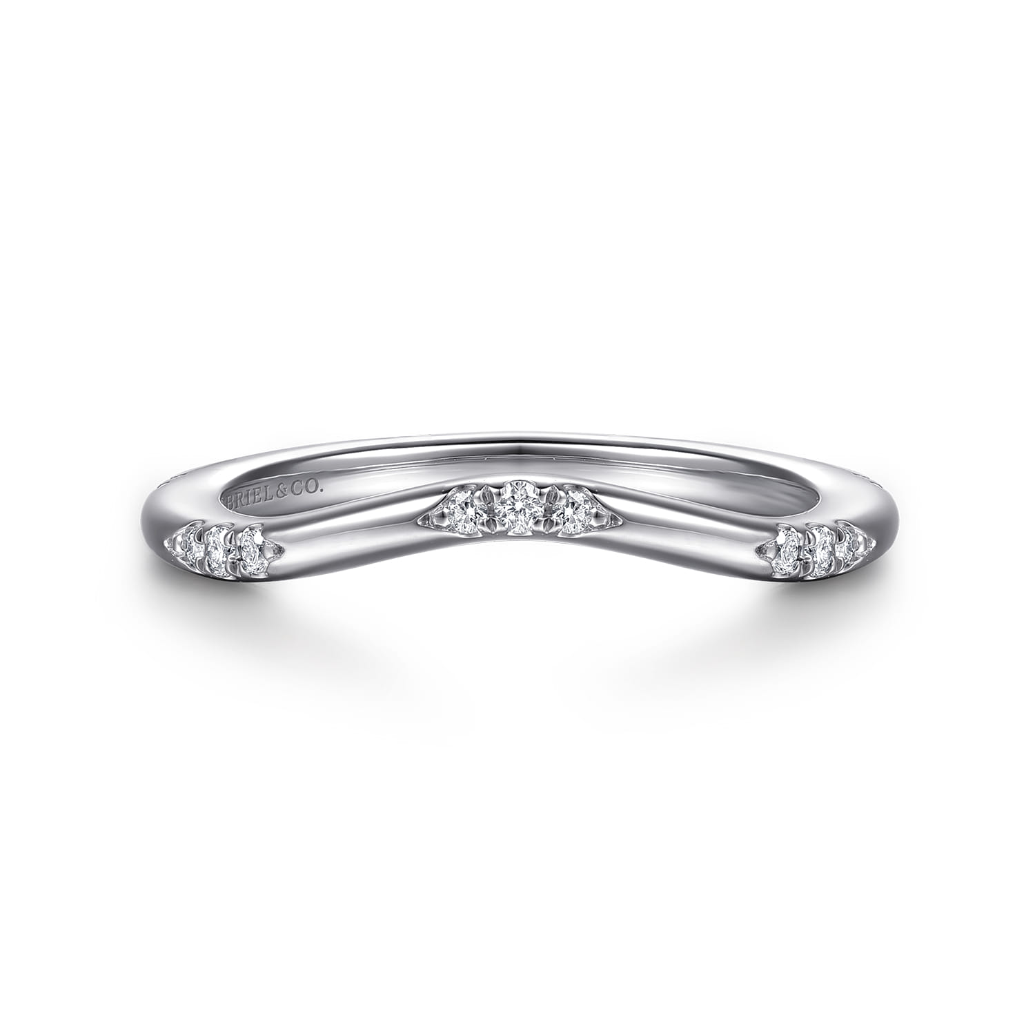 14K White Gold Diamond Matching Wedding Band - 0.11 ct - Shot 1