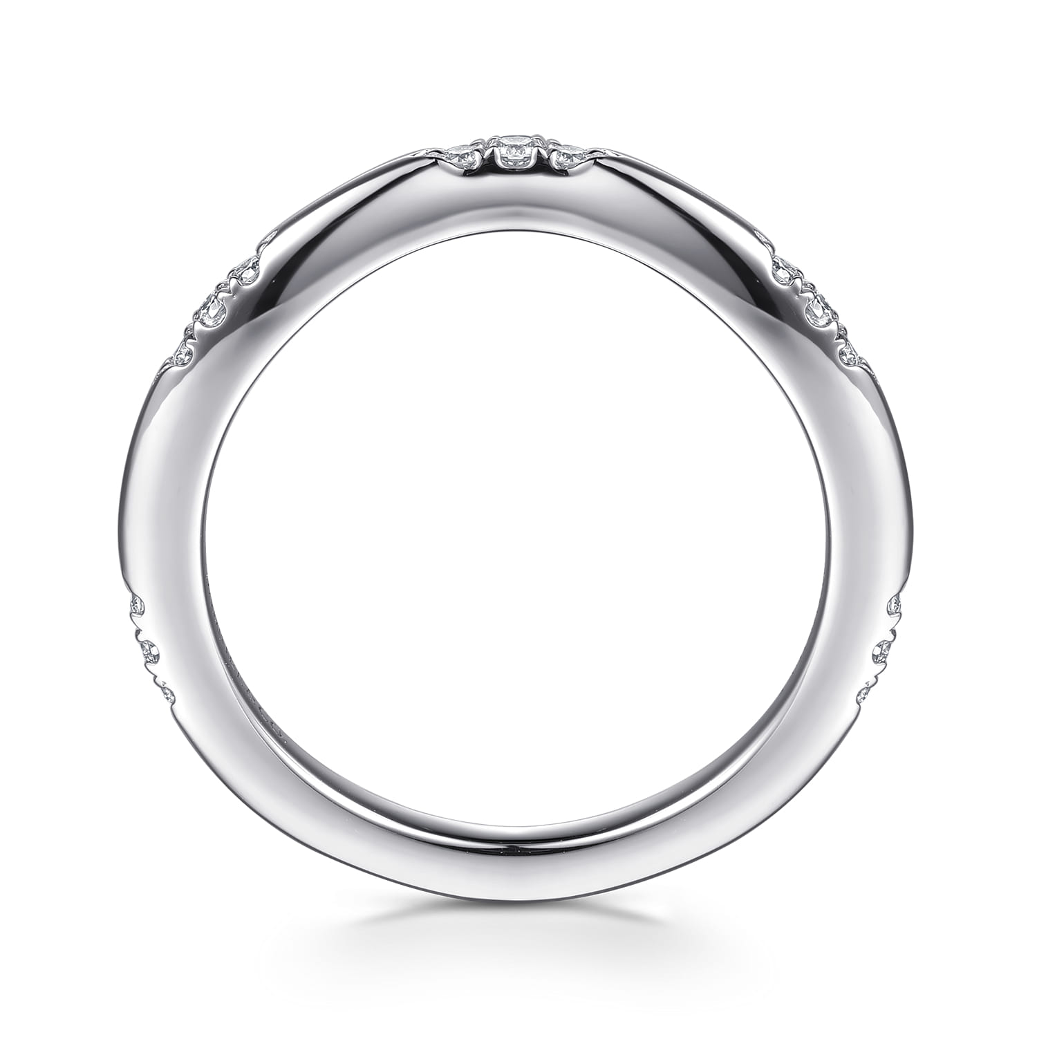 14K White Gold Diamond Matching Wedding Band - 0.11 ct - Shot 2