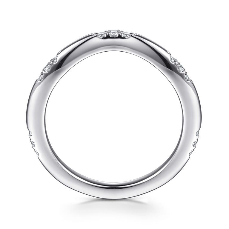 14K White Gold Diamond Matching Wedding Band - 0.11 ct - Shot 2