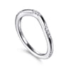 14K White Gold Diamond Matching Wedding Band - 0.11 ct