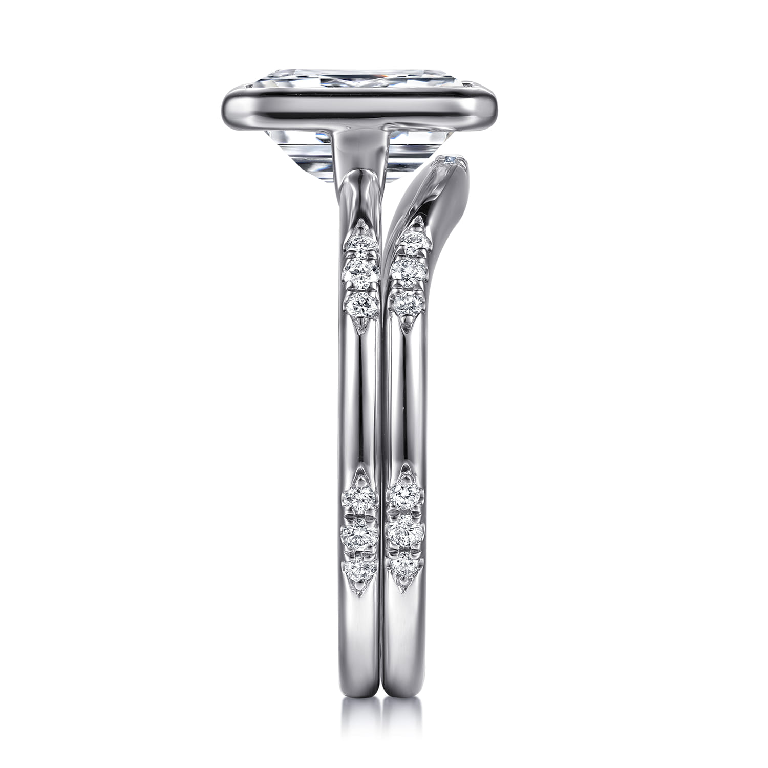 14K White Gold Diamond Matching Wedding Band - 0.11 ct - Shot 5