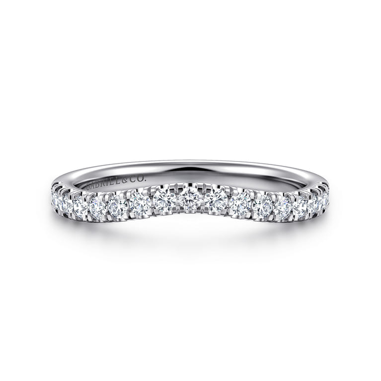 14K White Gold Diamond Matching Wedding Band - 0.3 ct - Shot 1