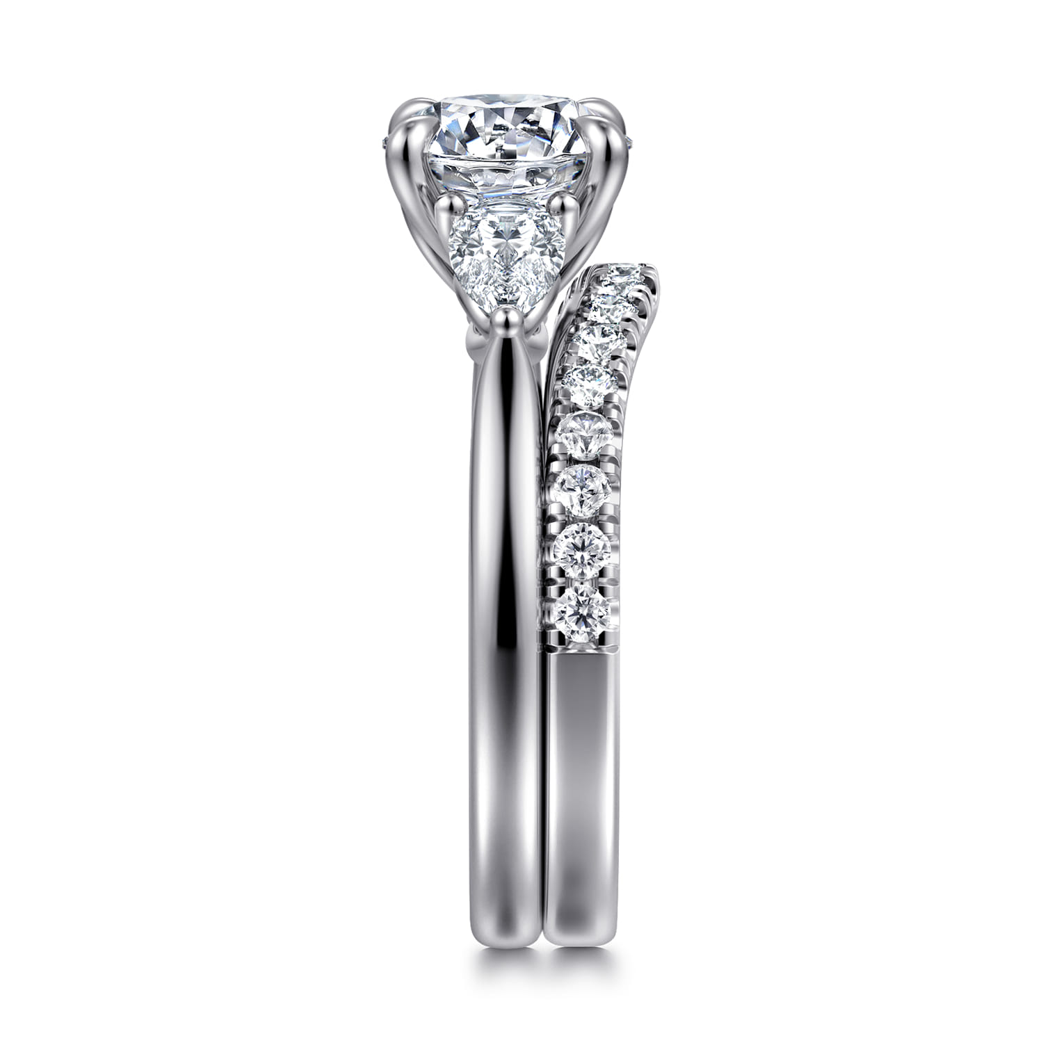 14K White Gold Diamond Matching Wedding Band - 0.3 ct - Shot 5