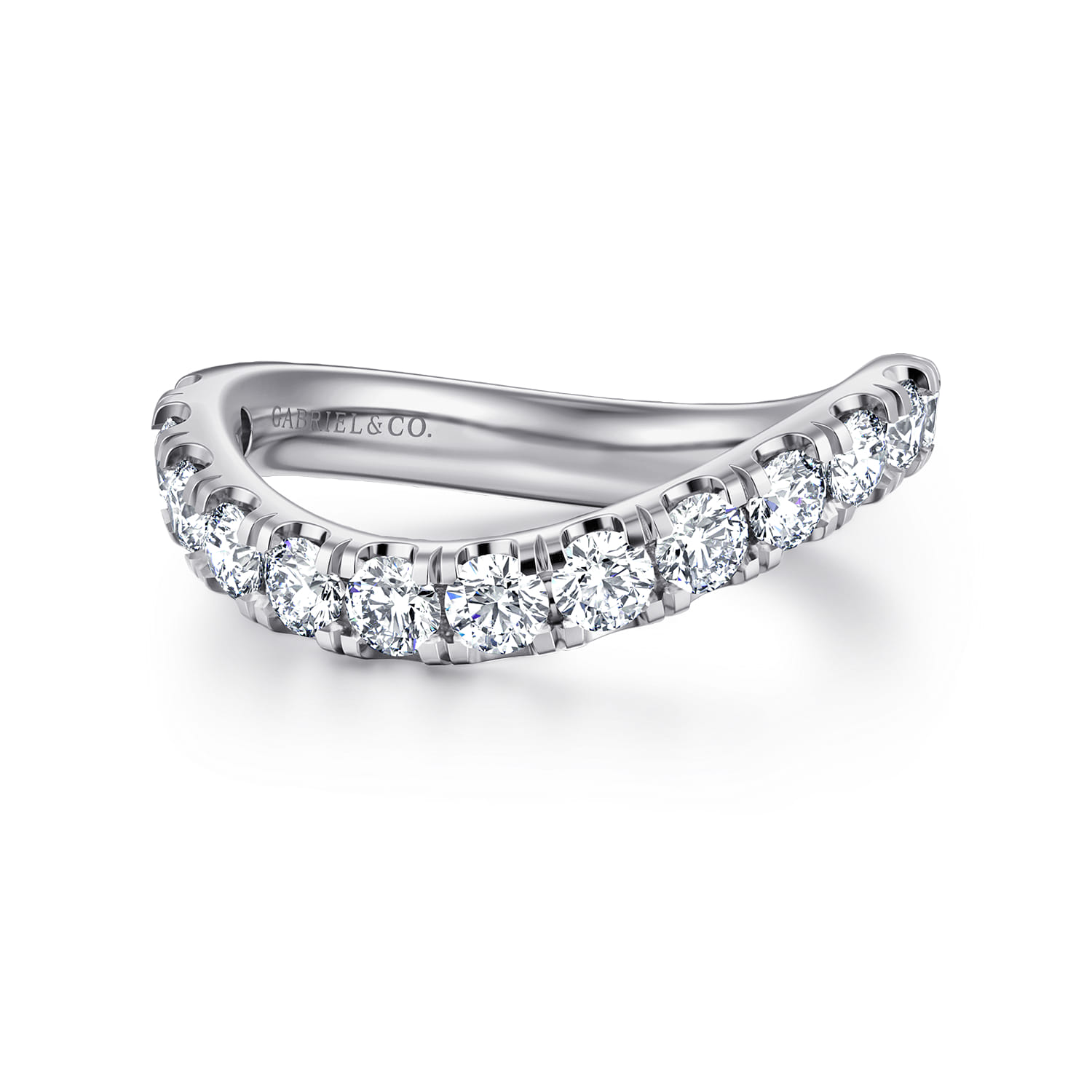 14K White Gold Diamond Matching Wedding Band - 1 ct - Shot 1