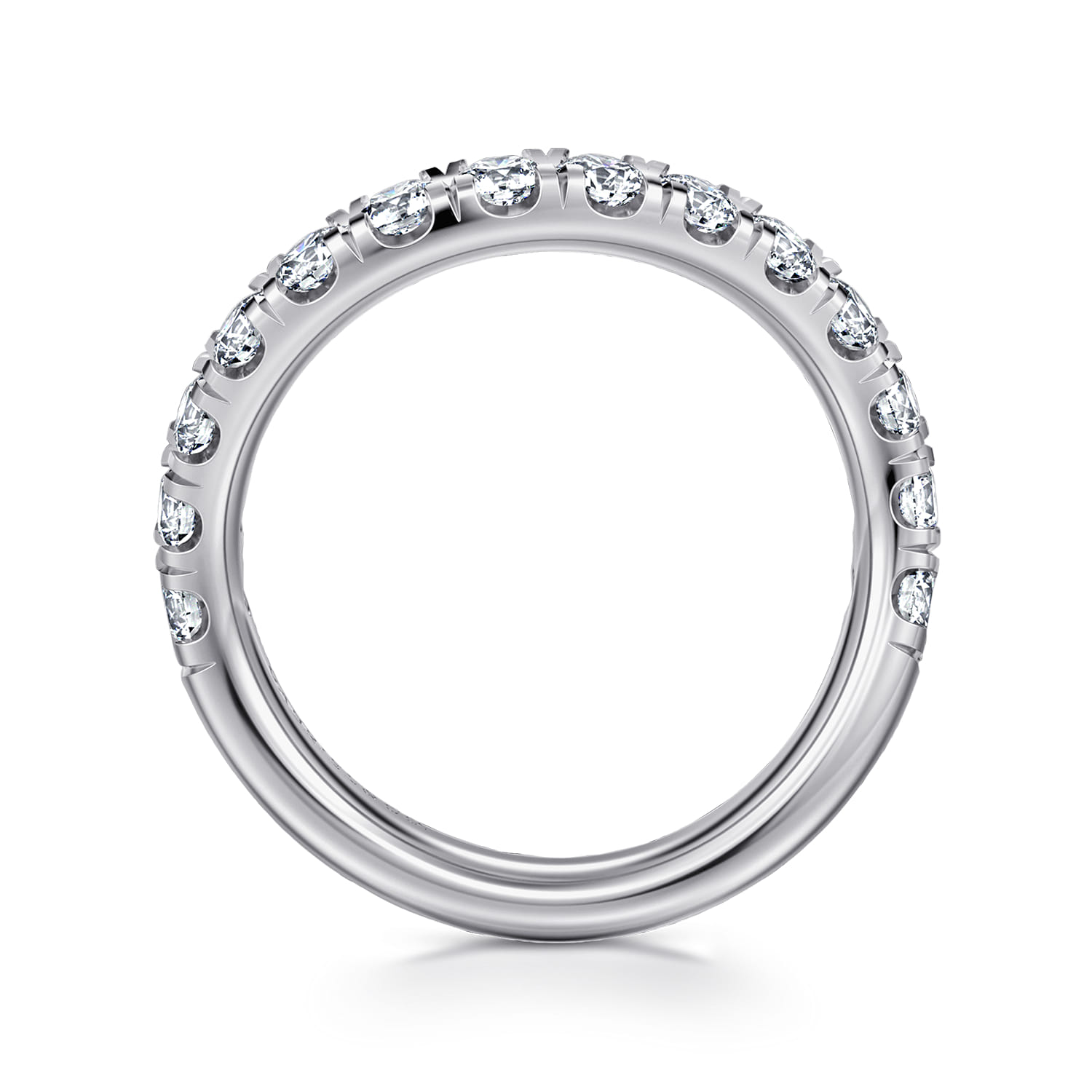 14K White Gold Diamond Matching Wedding Band - 1 ct - Shot 2