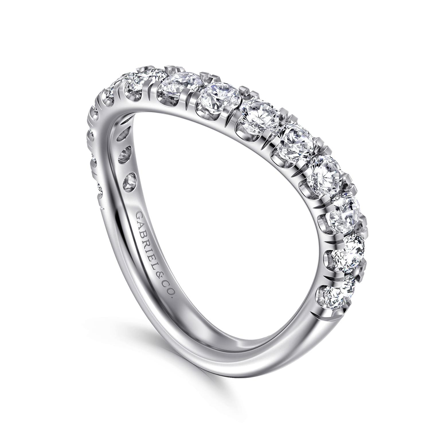 14K White Gold Diamond Matching Wedding Band - 1 ct - Shot 3