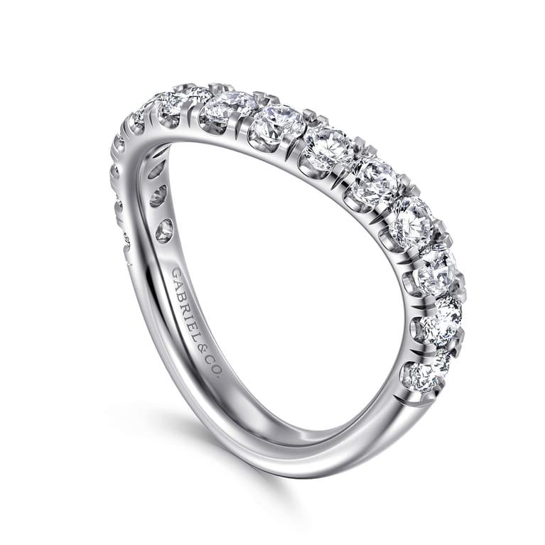 14K White Gold Diamond Matching Wedding Band - 1 ct - Shot 3